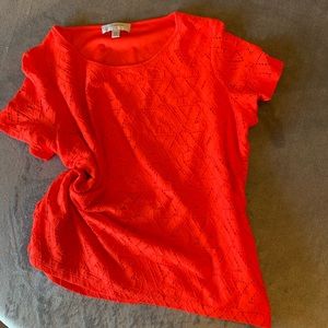 Red lace cut out top